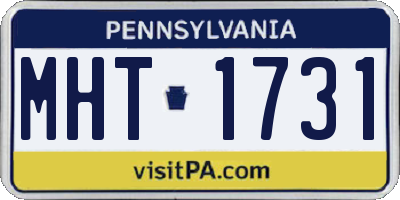 PA license plate MHT1731