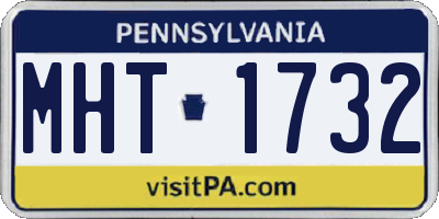 PA license plate MHT1732
