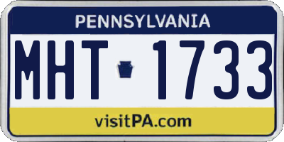 PA license plate MHT1733