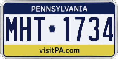 PA license plate MHT1734