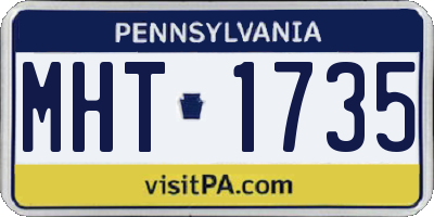 PA license plate MHT1735