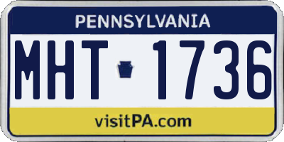 PA license plate MHT1736
