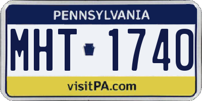 PA license plate MHT1740