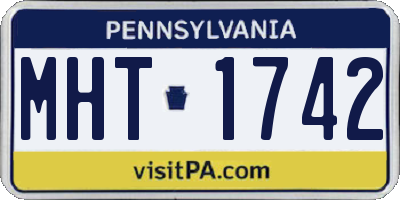 PA license plate MHT1742