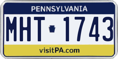 PA license plate MHT1743