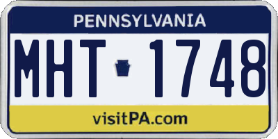 PA license plate MHT1748