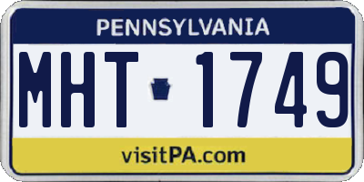 PA license plate MHT1749