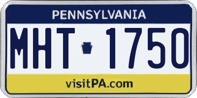 PA license plate MHT1750