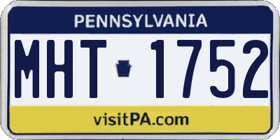 PA license plate MHT1752