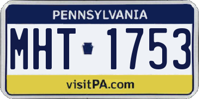 PA license plate MHT1753