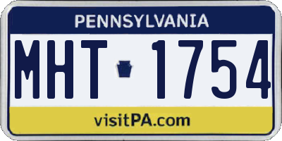 PA license plate MHT1754