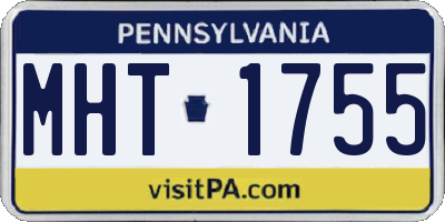 PA license plate MHT1755