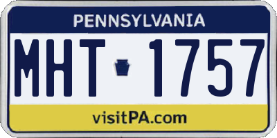 PA license plate MHT1757