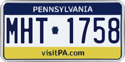 PA license plate MHT1758