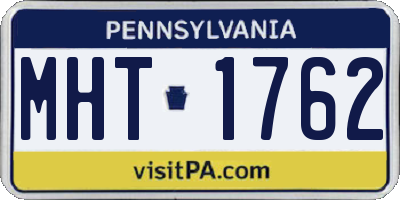 PA license plate MHT1762