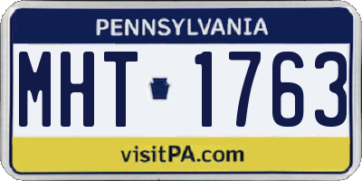 PA license plate MHT1763