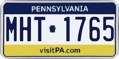PA license plate MHT1765