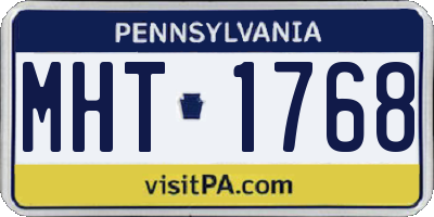 PA license plate MHT1768