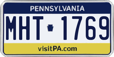 PA license plate MHT1769