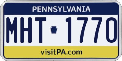 PA license plate MHT1770
