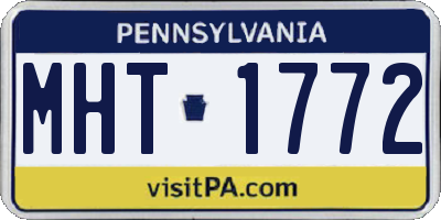 PA license plate MHT1772
