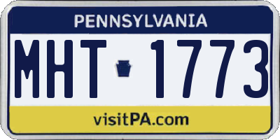 PA license plate MHT1773