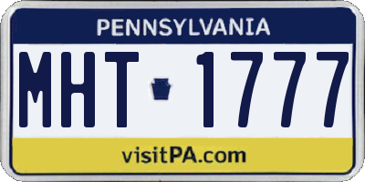 PA license plate MHT1777