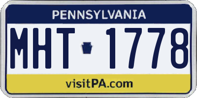 PA license plate MHT1778