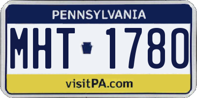 PA license plate MHT1780