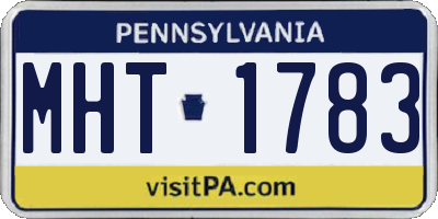 PA license plate MHT1783