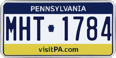 PA license plate MHT1784