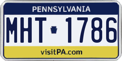 PA license plate MHT1786