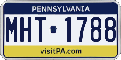 PA license plate MHT1788