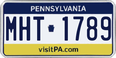 PA license plate MHT1789