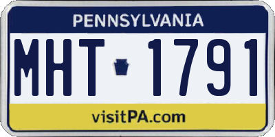 PA license plate MHT1791