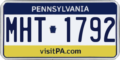 PA license plate MHT1792