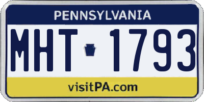 PA license plate MHT1793