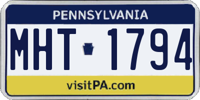 PA license plate MHT1794