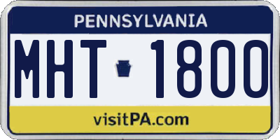 PA license plate MHT1800