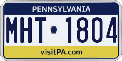 PA license plate MHT1804