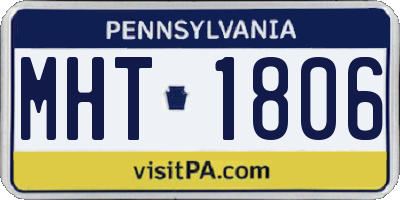 PA license plate MHT1806