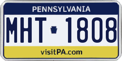 PA license plate MHT1808