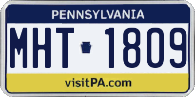 PA license plate MHT1809