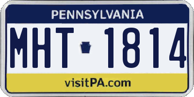 PA license plate MHT1814