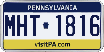 PA license plate MHT1816