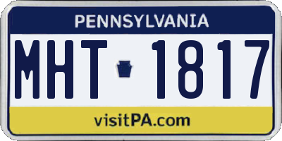 PA license plate MHT1817
