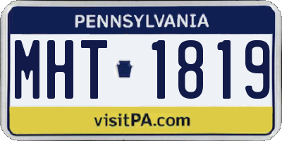 PA license plate MHT1819