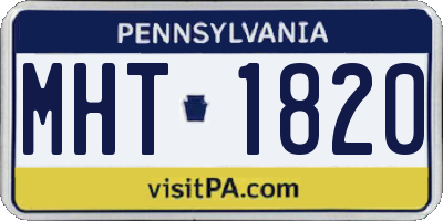 PA license plate MHT1820