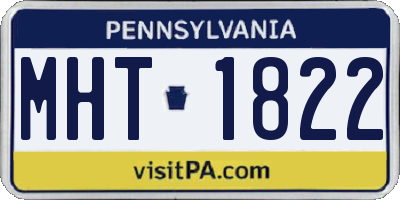 PA license plate MHT1822