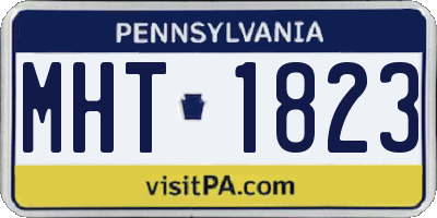 PA license plate MHT1823